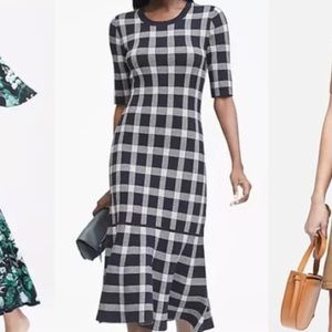 Banana republic gingham midi dress